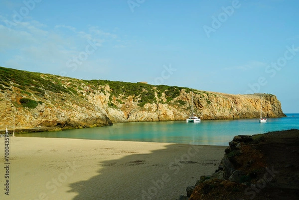 Fototapeta Spiagge di Cala Domestica e Cala Lunga, costa del Sulcis, bianco e nero.Sulcis Iglesiense Sardegna Italy
