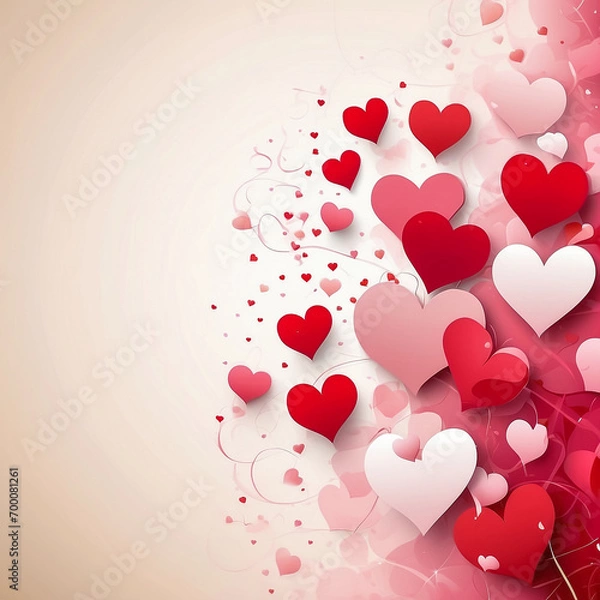 Fototapeta red hearts background