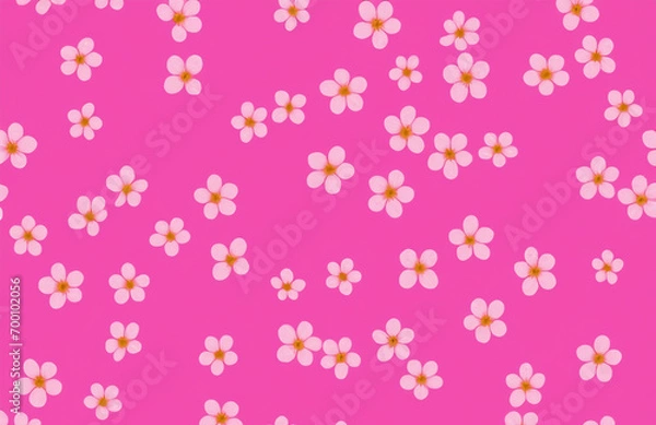 Fototapeta ピンク背景に桜のパターンデザイン