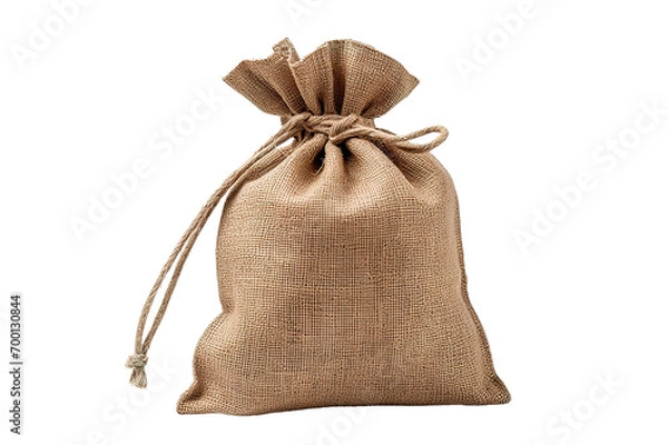 Fototapeta Empty bag sackcloth isolated on a Transparent background. Generative AI