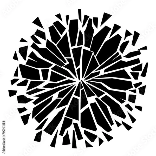 Obraz abstract circle shape broken in pieces, graphic element