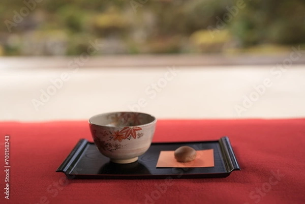 Obraz 京都日本の抹茶文化とお茶菓子