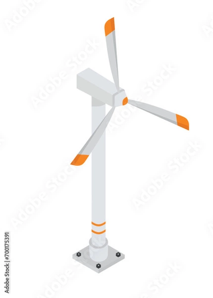 Obraz Wind generator.Vector isometric illustration on white background.