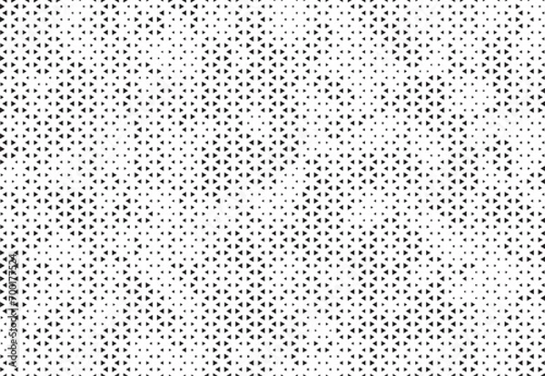 Obraz Abstract triangular halftone texture vector geometric Background. Halftone triangles retro grunge pattern. Minimal 80s style dynamic structure wallpaper