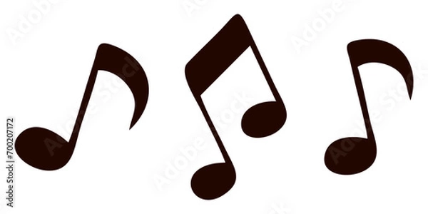 Fototapeta Set of musical note icons. Music notes. Thin and bold music note symbols collection isolated on white background. Flat or linear design objects for Card, Poster, Mobile application icon.