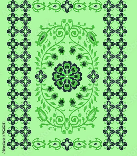 Obraz Digital seamless pattern block print batik vector