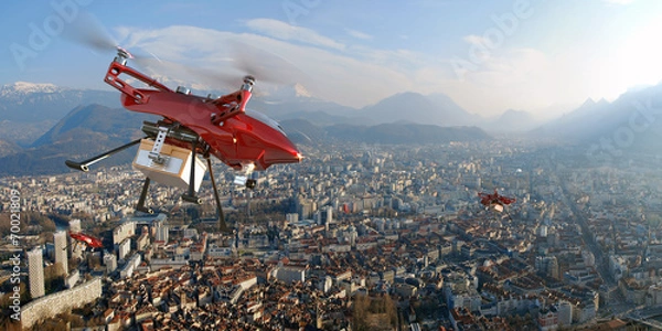 Obraz Dostawy dronami