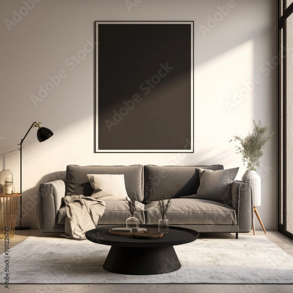 Fototapeta Minimalist  wall art vertical frame mockup