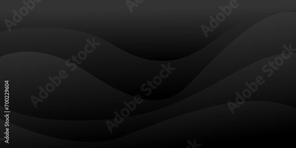 Obraz Abstract black and gray wave modern soft luxury texture with smooth and clean vector subtle background illustration.