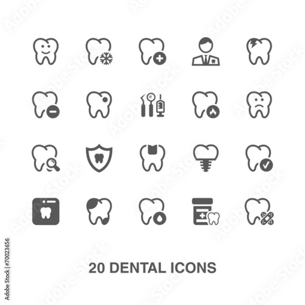 Obraz Dental icons set.