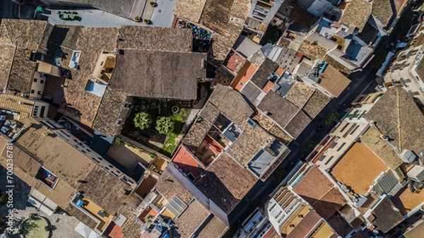Fototapeta SPAIN - MALLORCA Topdown drone rooftop