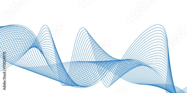 Fototapeta Abstract colorful wave element for design. Digital frequency track equalizer.  Creative line art. Sound wave rhythm.blue and white background abstract, vector blurred soft blend color background.