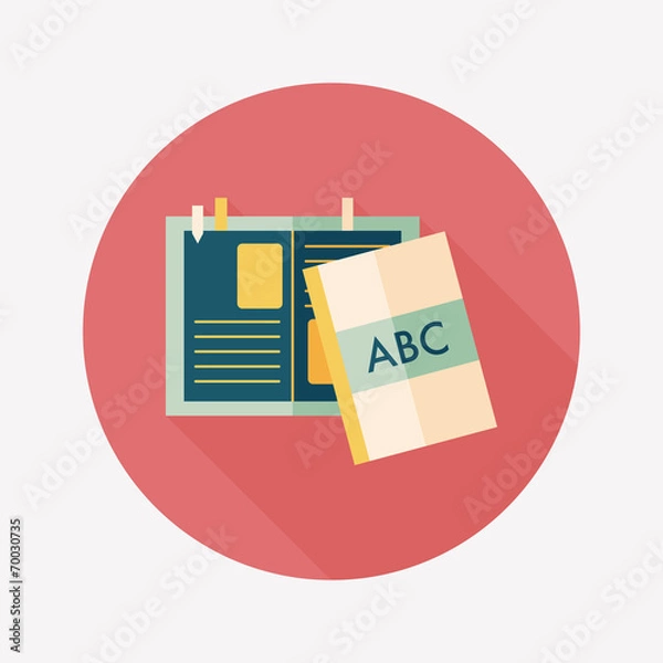 Obraz notebook flat icon with long shadow,eps10