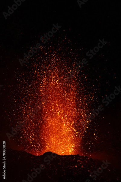 Obraz Eruptive vent with lava emis at the top of the Etna volcano