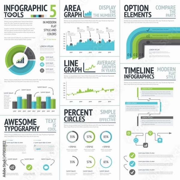 Fototapeta Infographic tools and elements to create vector infographics