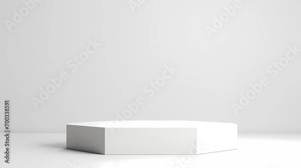 Fototapeta 3D rendering simple background product booth, podium, stage, product commercial photography background, PPT background product cosmetics display