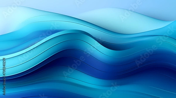 Fototapeta Digital technology blue rhythm wavy line abstract graphic poster web page PPT background with generative