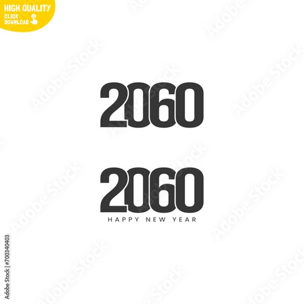 Fototapeta Creative Happy New Year 2060 Logo Design
