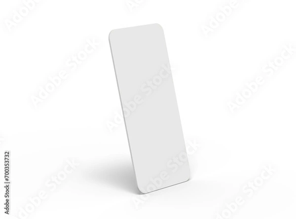 Fototapeta Blank separated mobile phone screens for ui ux app presentation on transparent background.