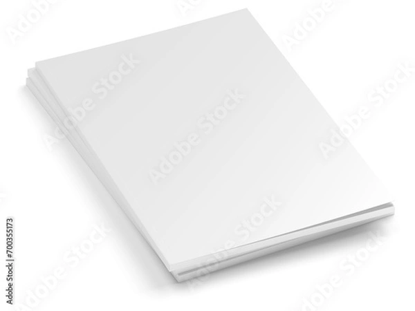 Fototapeta Open magazine with a glued binding. Vertical A4 format.