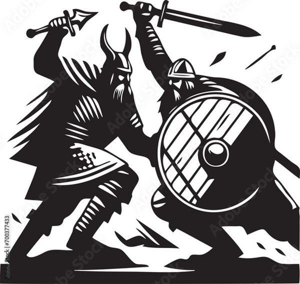 Obraz Kämpfende Wikinger