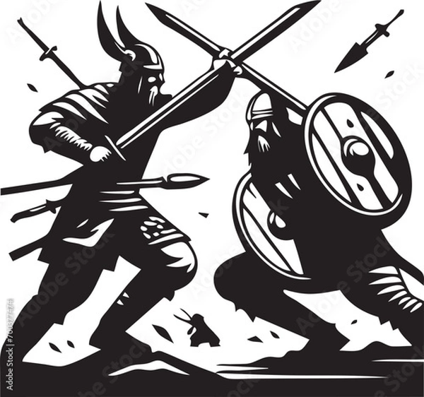 Obraz Kämpfende Wikinger