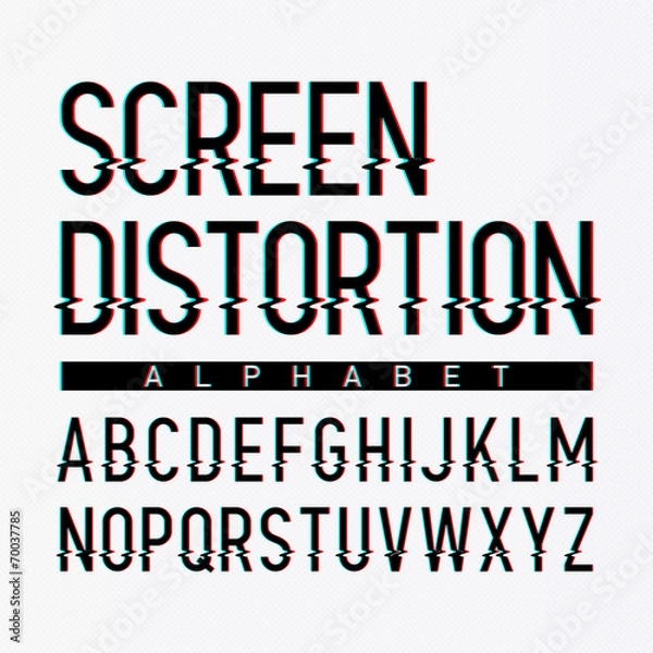 Fototapeta Screen distortion alphabet