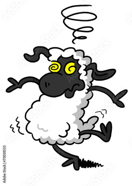 Fototapeta White Sheep Feeling Dizzy
