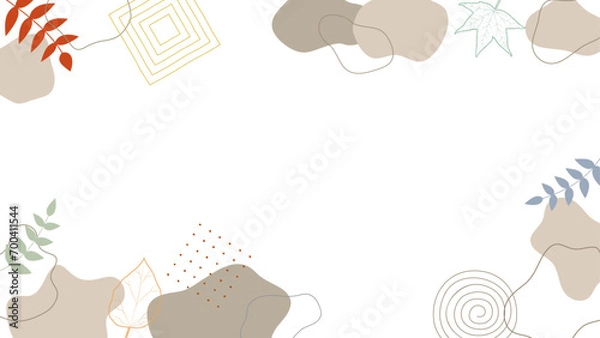 Fototapeta 茶色い抽象的な液体シェイプのフレームイラスト