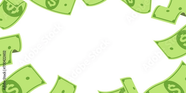 Fototapeta simple background of money paper dollar with space for text in the middle. isolated on a transparent background.