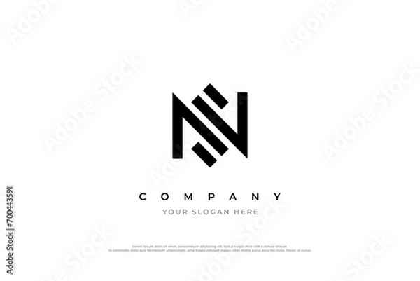 Obraz Simple Letter SN Logo or NS Logo Design