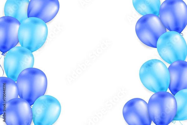 Fototapeta Transparent balloons background for grand opening event, party, holiday, birthday