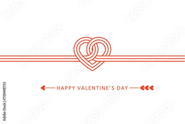 Obraz Heart-shaped Mizuhiki style design. Mizuhiki is a decorative string used for celebrations in Japan.