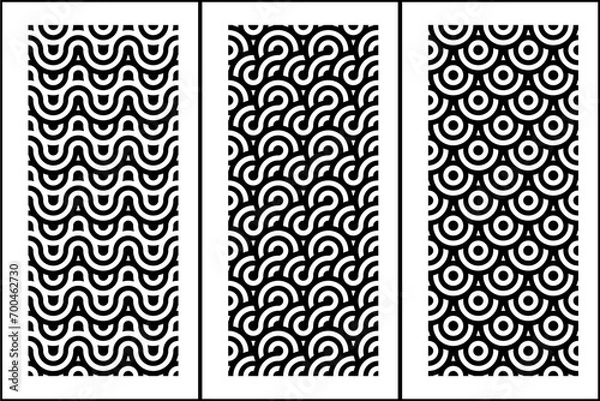 Obraz Black and White Seamless Geometric Pattern Collection With Circular and Circle Base Pattern