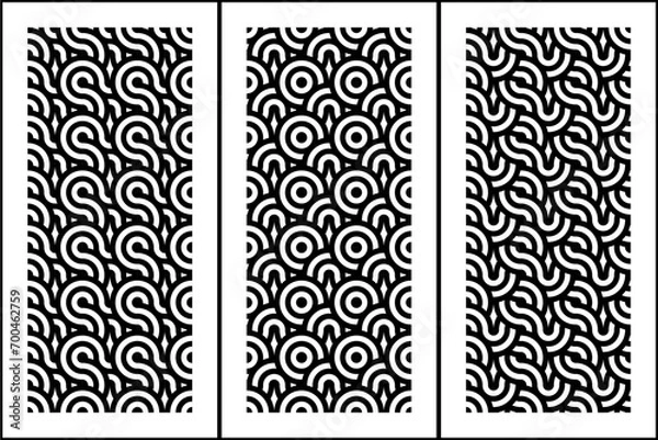 Obraz Black and White Seamless Geometric Pattern Collection With Circular and Circle Base Pattern