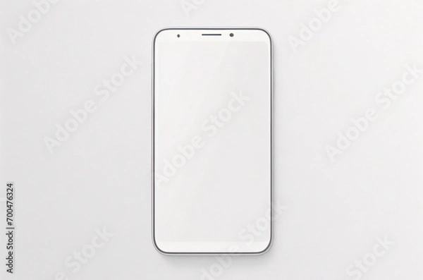 Obraz Smartphone-Modell mit leerem weißen Bildschirm, detailliertes Mobiltelefon-Modell, weißes Modell-Smartphone-Vorderansicht, Modell-3D-Mobiltelefon, ui, ux – Lagervektor