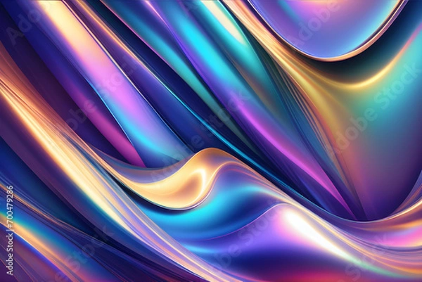 Obraz Abstract holographic pattern background. Generative AI