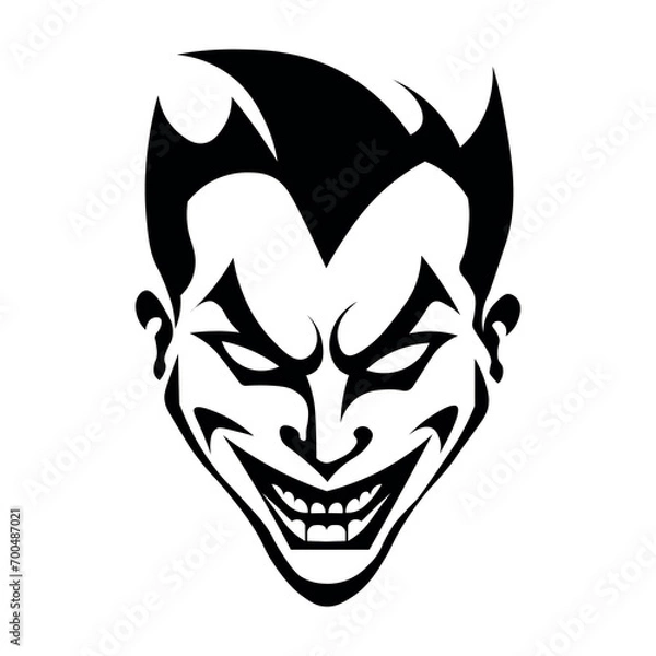 Obraz Joker black vector icon on white background