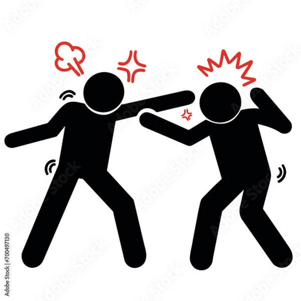 Obraz Two people fighting vector illustration
