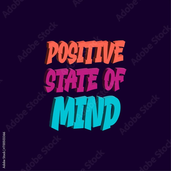 Fototapeta Positive state of mind typography lettering 3d vector desig