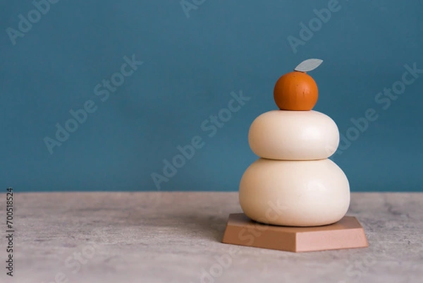 Obraz シンプルでおしゃれなお正月飾り　鏡餅　門松