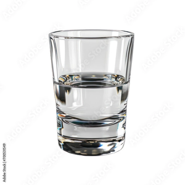 Fototapeta Vodka Shot Glass Side View Isolated on Transparent or White Background, PNG