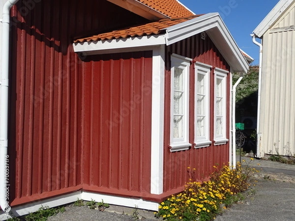 Obraz Flowers on a Scandinavian house