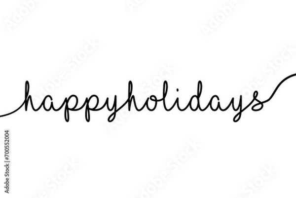 Obraz HAPPY HOLIDAYS black monoline calligraphy banner