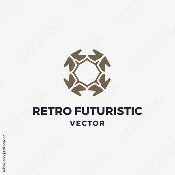 Fototapeta Abstract beautiful retro futuristic vector