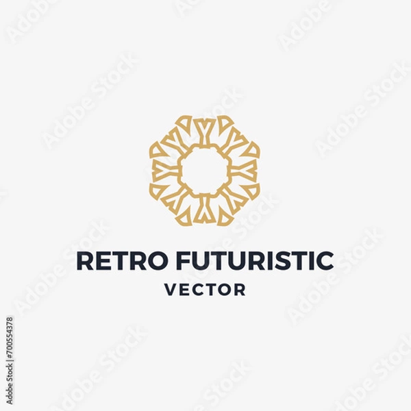 Fototapeta Abstract beautiful retro futuristic vector