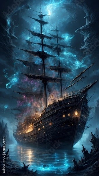 Fototapeta ship in outer space