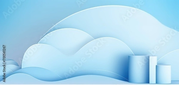 Obraz Minimalist Blue Empty Podium 
