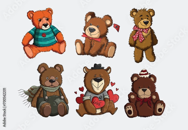 Fototapeta teddy bear set