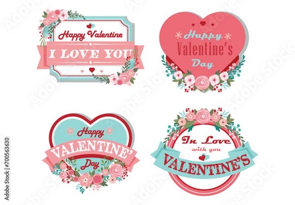 Fototapeta set of labels